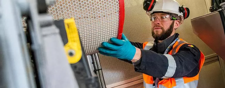 CHP engineer working on CHP unit