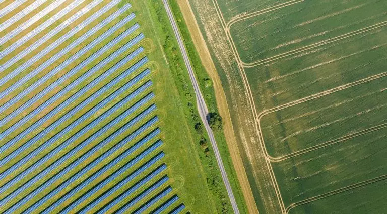 Solar farm from above